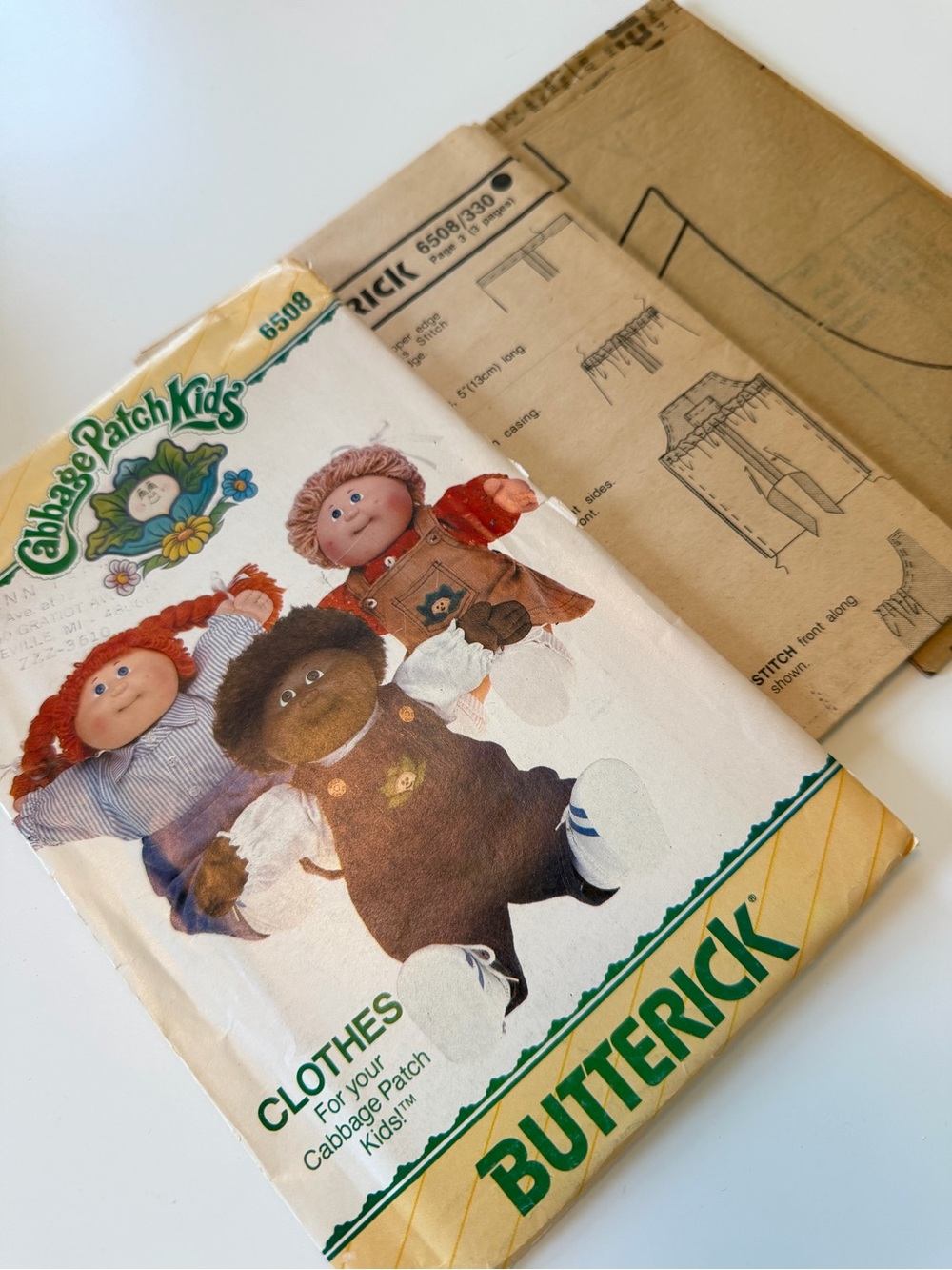 Cabbage Patch Kids 6508 Butterick Patterns Vintage 80s